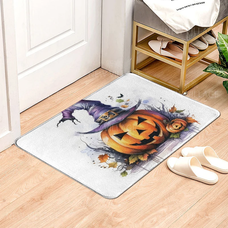 House entrance carpet Home door mat Living Room Bath Foot bathroom non-slip water absorption rugs bath Halloween Autumn Pumpkin