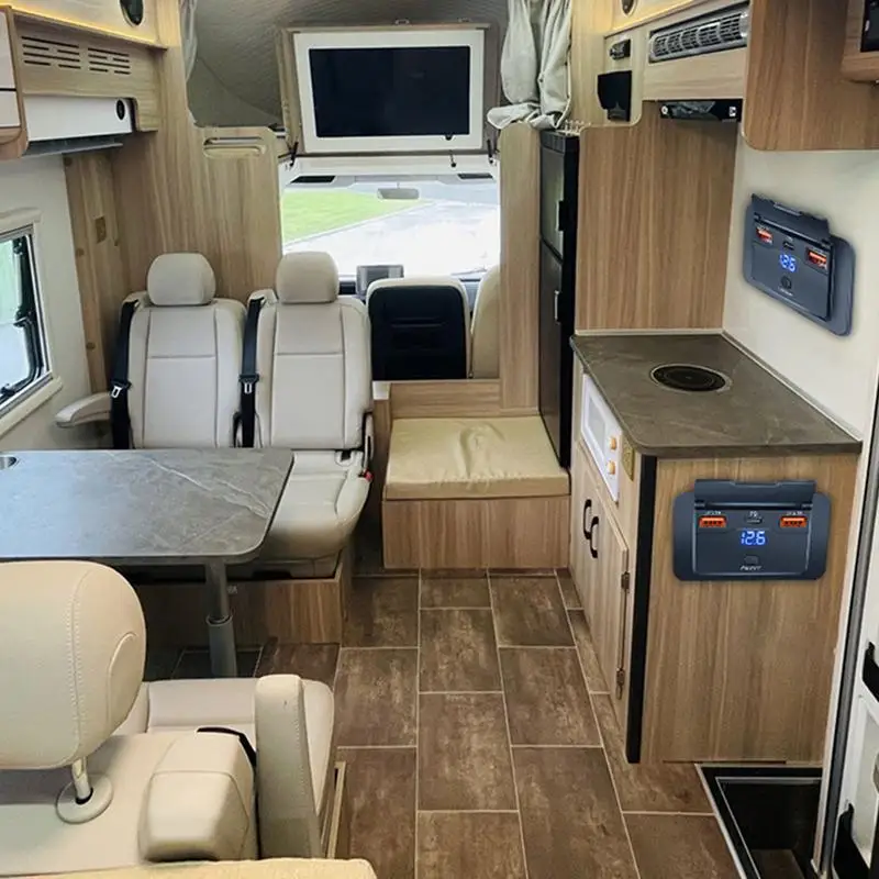 

USB-зарядное устройство для автодома, USB-адаптер 76 Вт с 3 портами для зарядки, гнездо для модификации автомобиля без сверления, зарядная панель для автофургонов, лодок, грузовиков