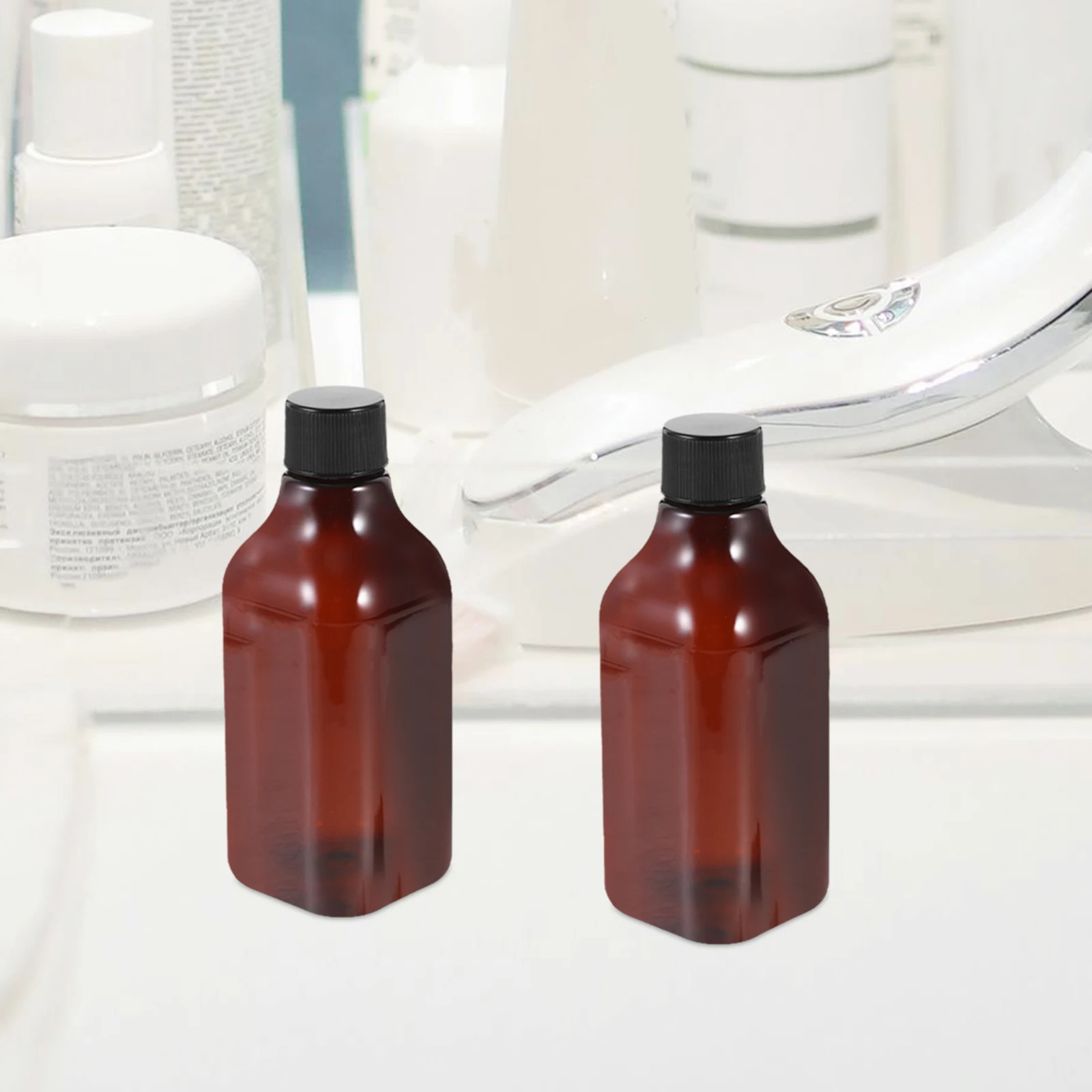 5pcs 여행용 세면 용품 병 리필 가능 샴푸 용기 200Ml 휴대용 로션 병 누출 방지 경량 컨디셔너