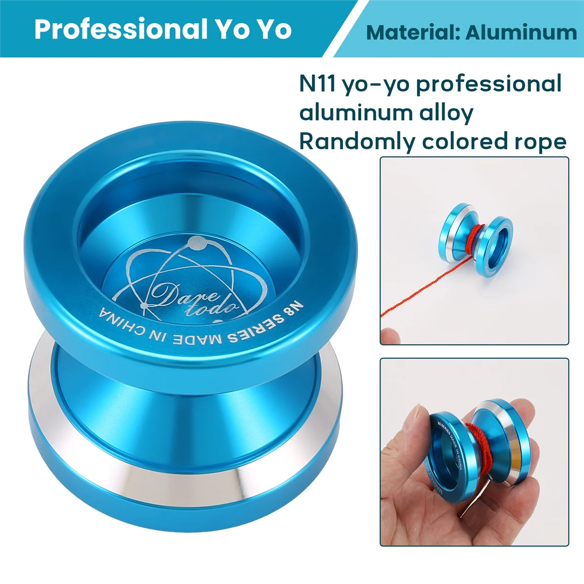KKZ-MAGIC YOYO N8 Aluminio Profesional Yo Yo - Azul