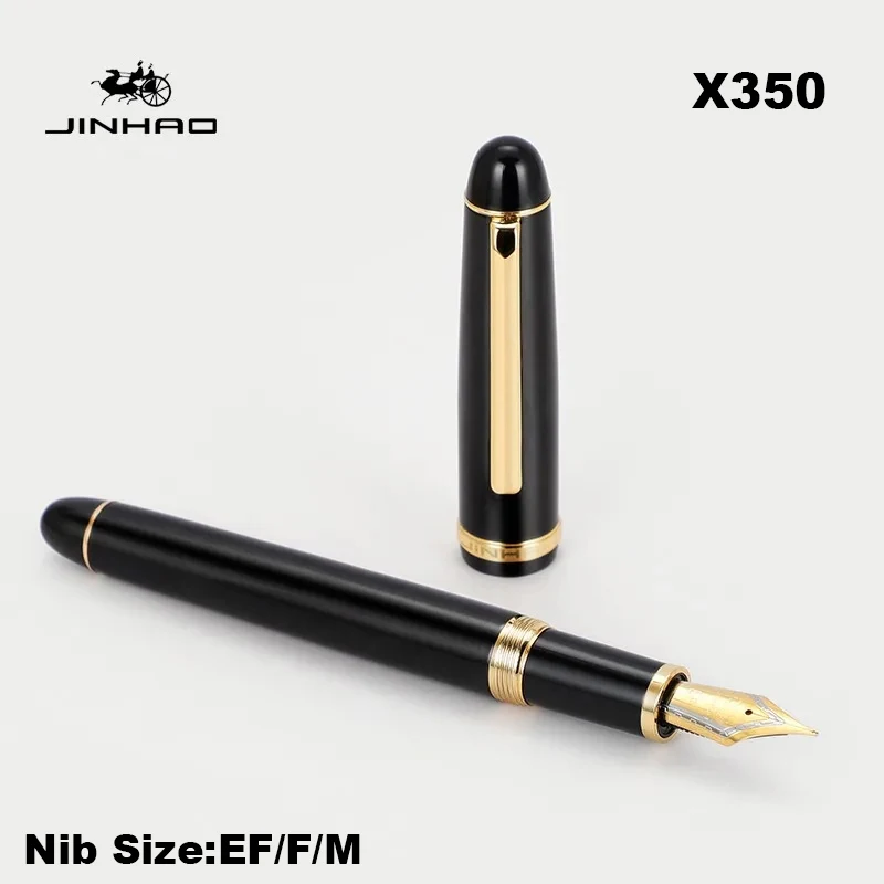 

Jinhao X350 Fountain Pen Black Gold Clip Luxury Executive Pen EF F M Bent Nib Writing ink Pen Office School Stationery Supplies