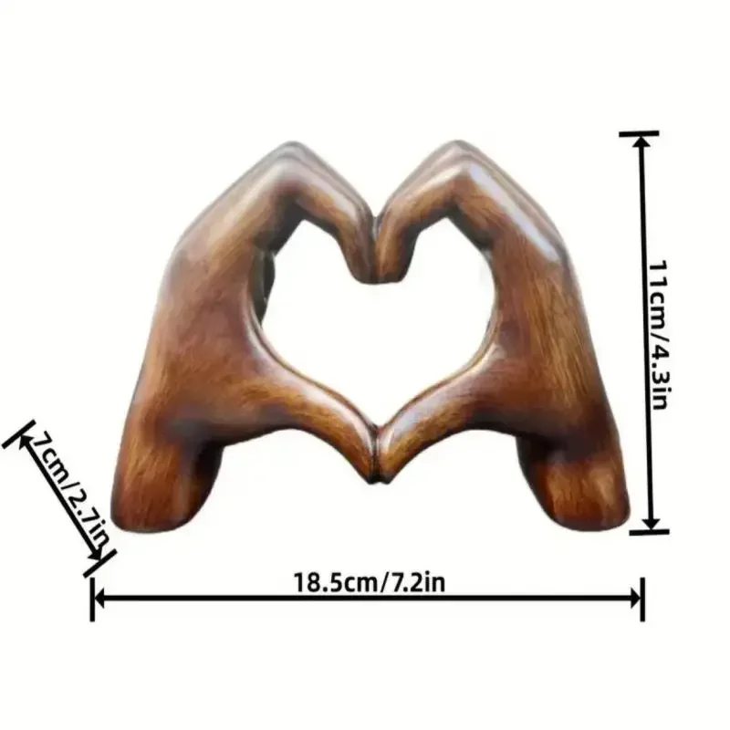 Heart Statue Heart-Shaped Resin Statue Ornament For Home Office Decor Desktop Heart Finger Statue Love Gesture Figurine Decor