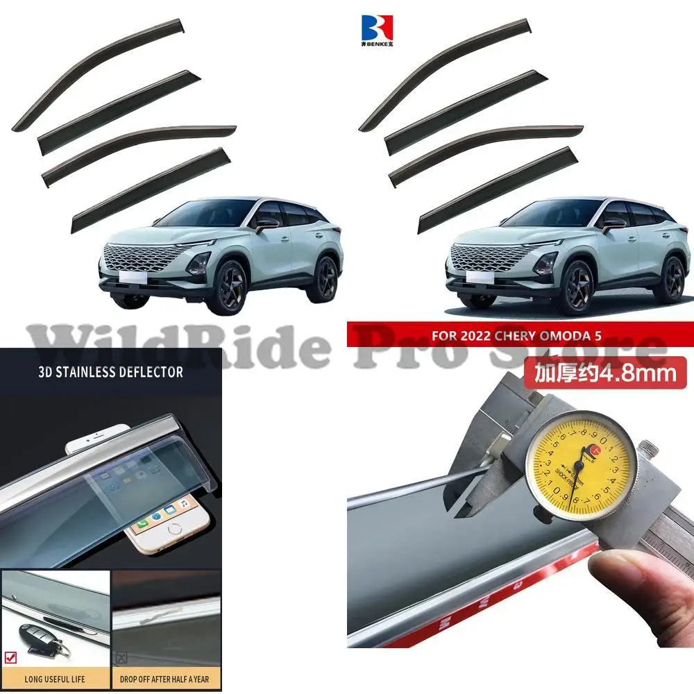 

1 set For Car Accessories Wind Deflectors for CHERY OMODA 5 Wind Vent Deflector Visors Rain Guards