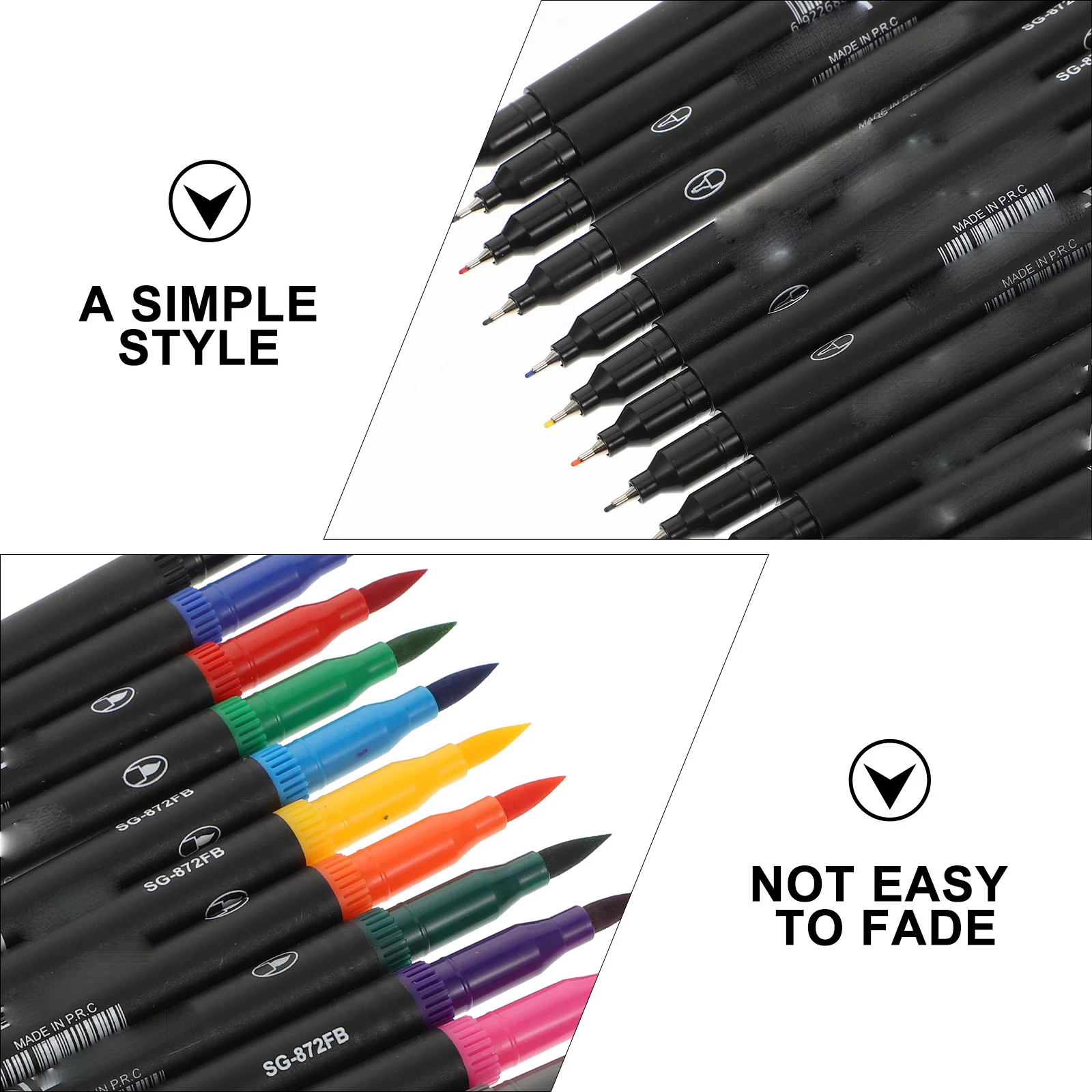 12 قطعة أقلام رسم خطية مزدوجة الأطراف مقاومة للماء علامات مقاومة للبهتان لملحقات رسم اللوحة الإبداعية #4