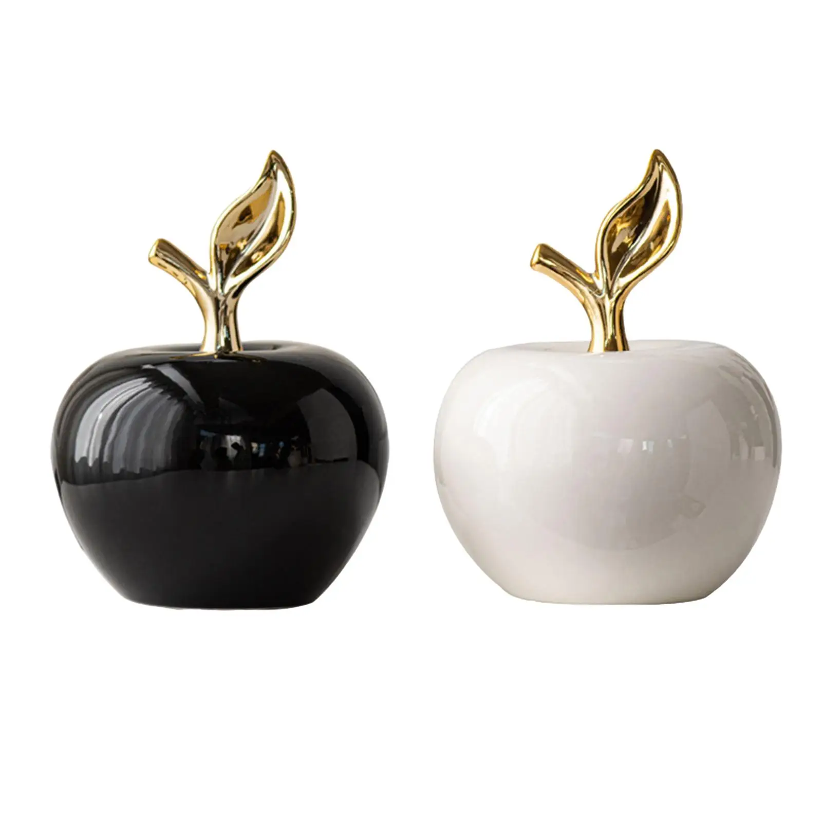 Apples Statue Luxury Ceramic Figurine Modern Home Decoration Ornament for Office Bedroom Shelf Christmas Present