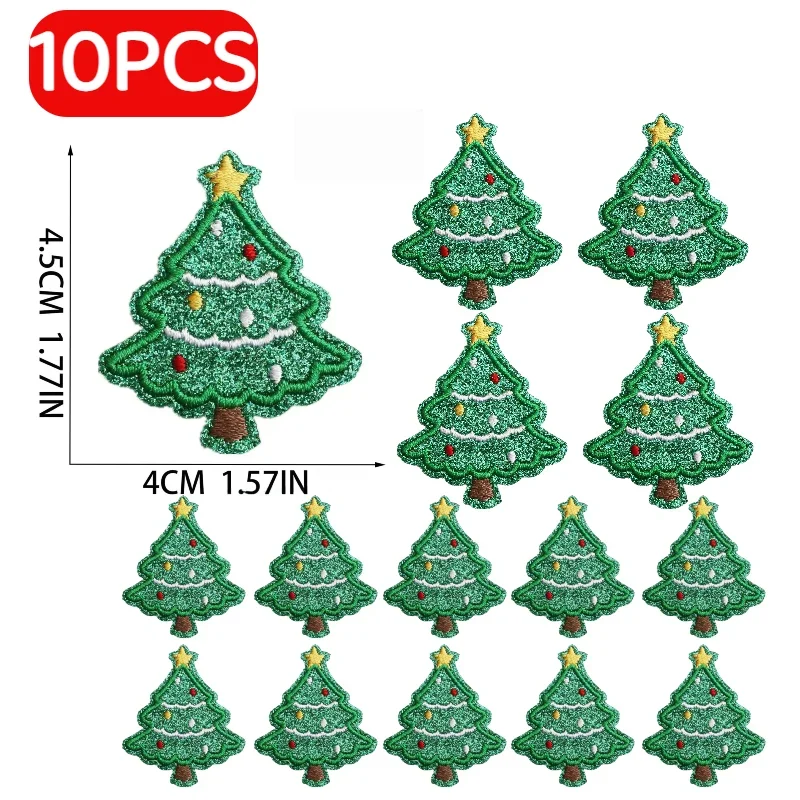 

10/50/100PCS Christmas Theme Embroidery Supplies Snowflake Bell Elk Patch Decorative Apple Socks Ironing Patch Appliques