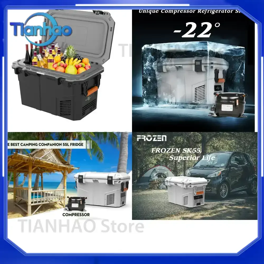 Portable Compressor Refrigerator Freezer Cooler Box for Frozen 45L 50L 55L 70L Car Outdoor Camping Fridges