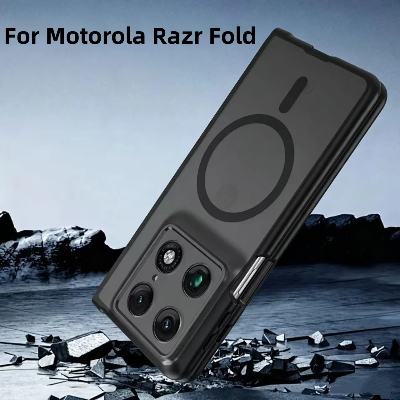 For Motorola Razr Fold Matte Magnetic Case, Compatible For MagSafe Drop Protection Translucent Cover For Motorola Razr Fold