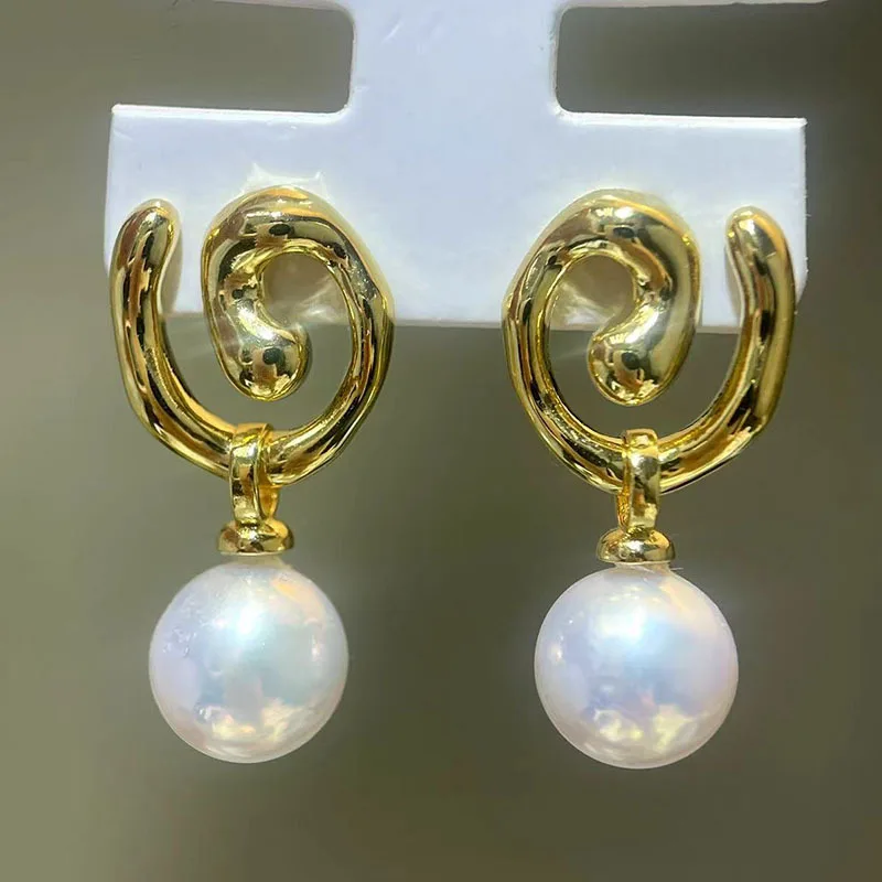 1Pair E258 Gold Plated Copper S925 Silver Needle Pearl Stud Earrings Findings Jewelry Making DIY Jewelry Accessories