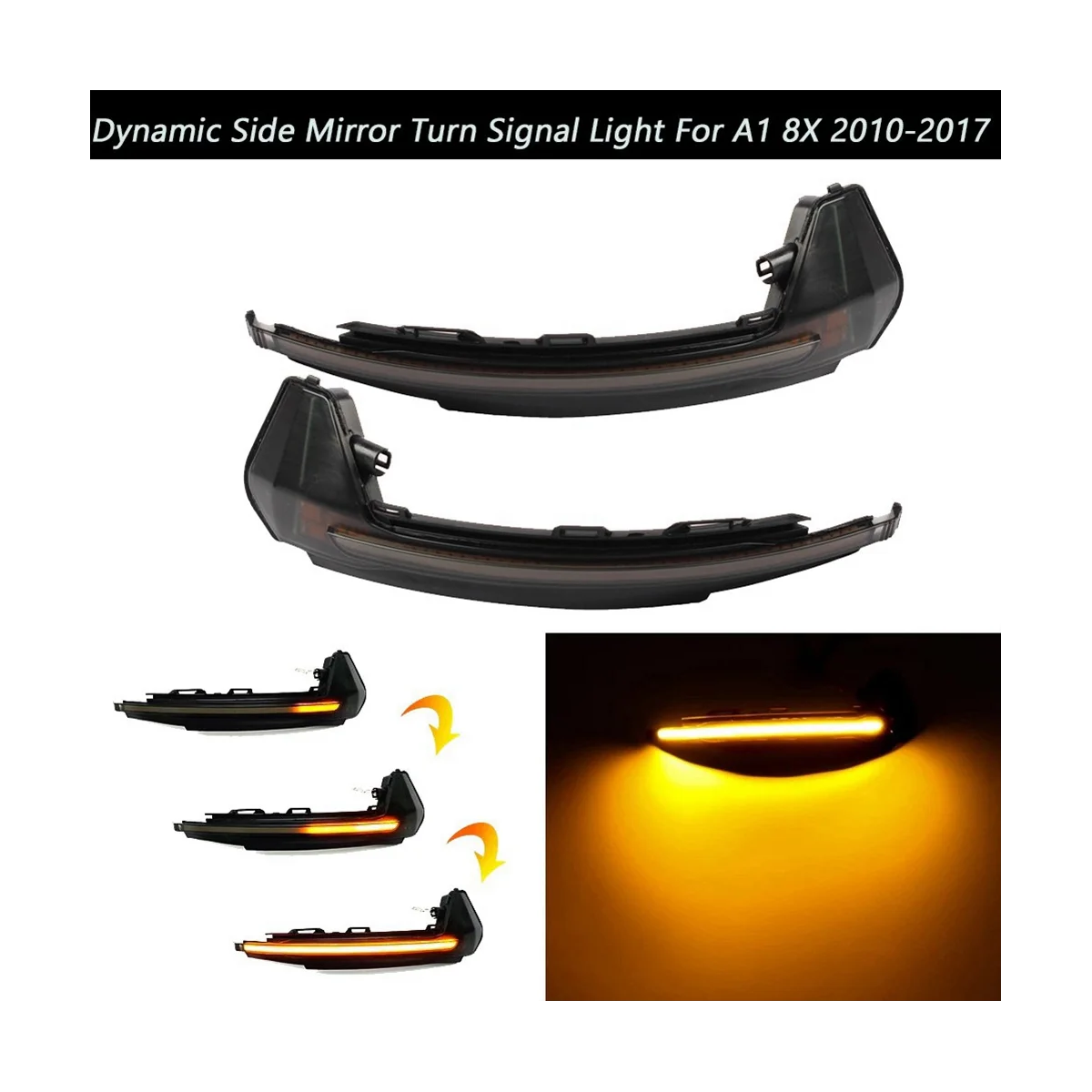 LED Dynamic Turn Signal Lamp Signal Lamp Mirror Lamp Car for   A1 8X 2010 - 2017