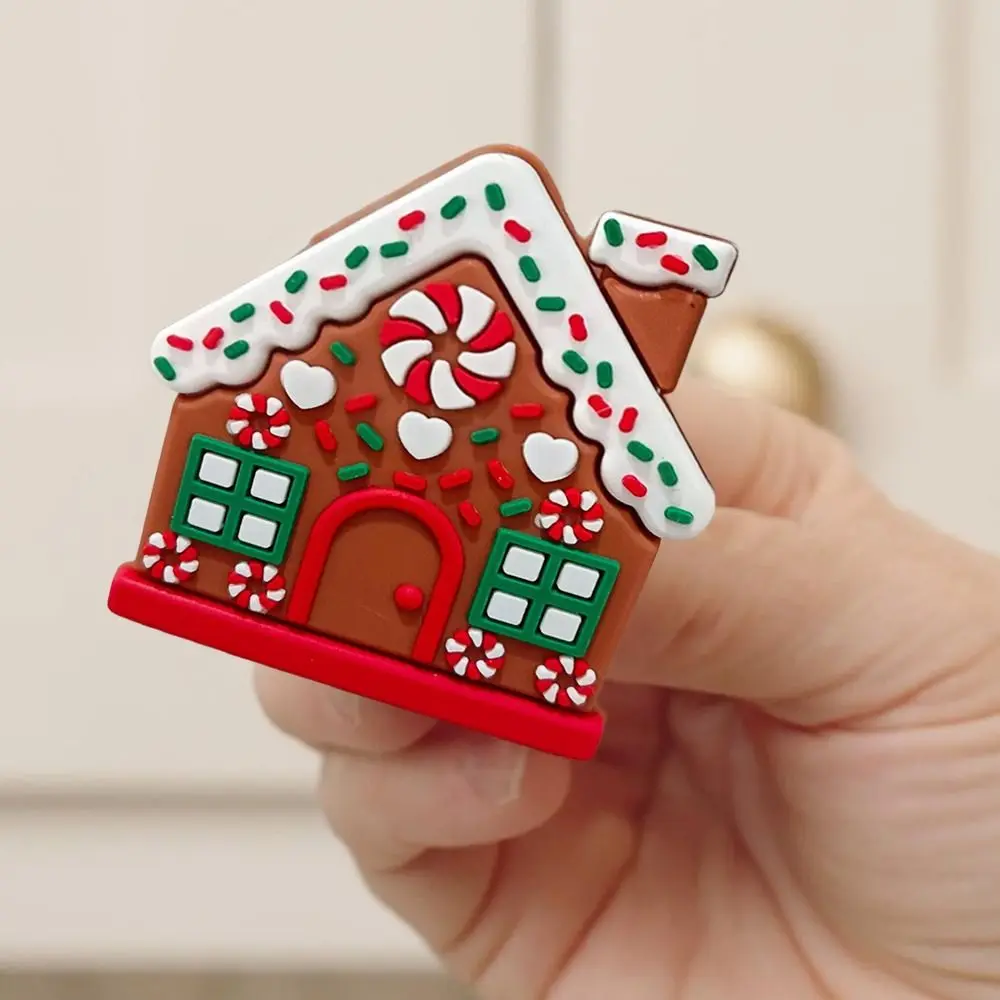1/2Pcs Gingerbread House Shape Christmas Button Covers Reusable Easy to Install Closet Dresser Pulls