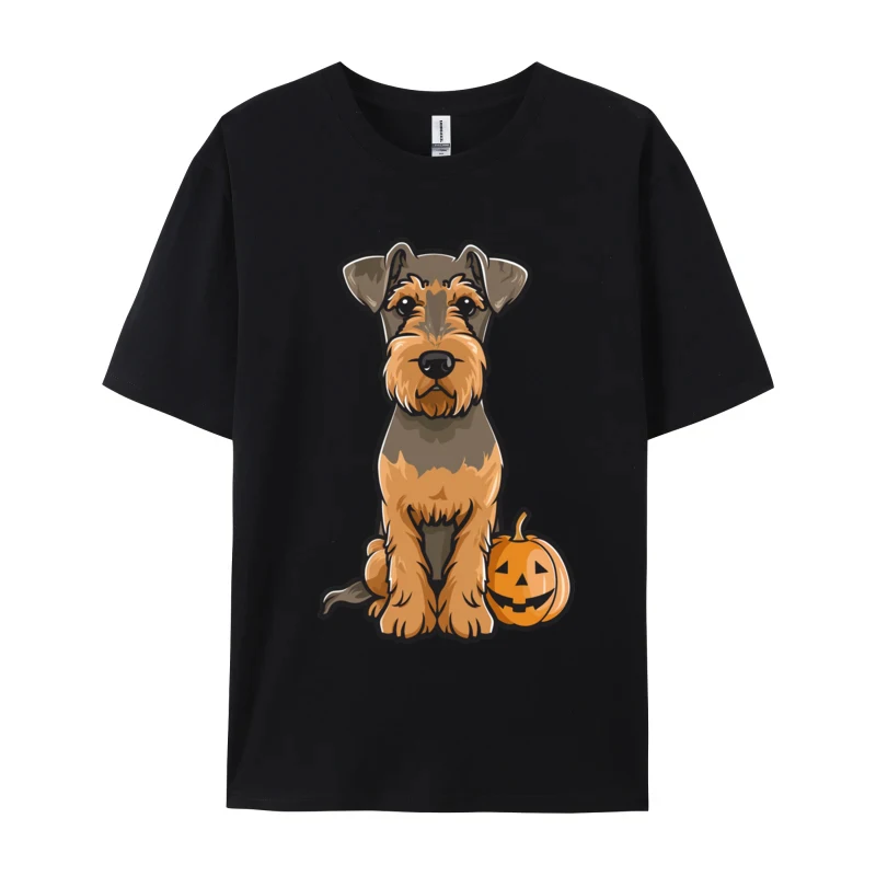 Halloween Airedale Terrier T-shirt New Coming O-Neck Casual 100% Cotton Men's Dog Tshirts Free Shippping Items Lowest Prices