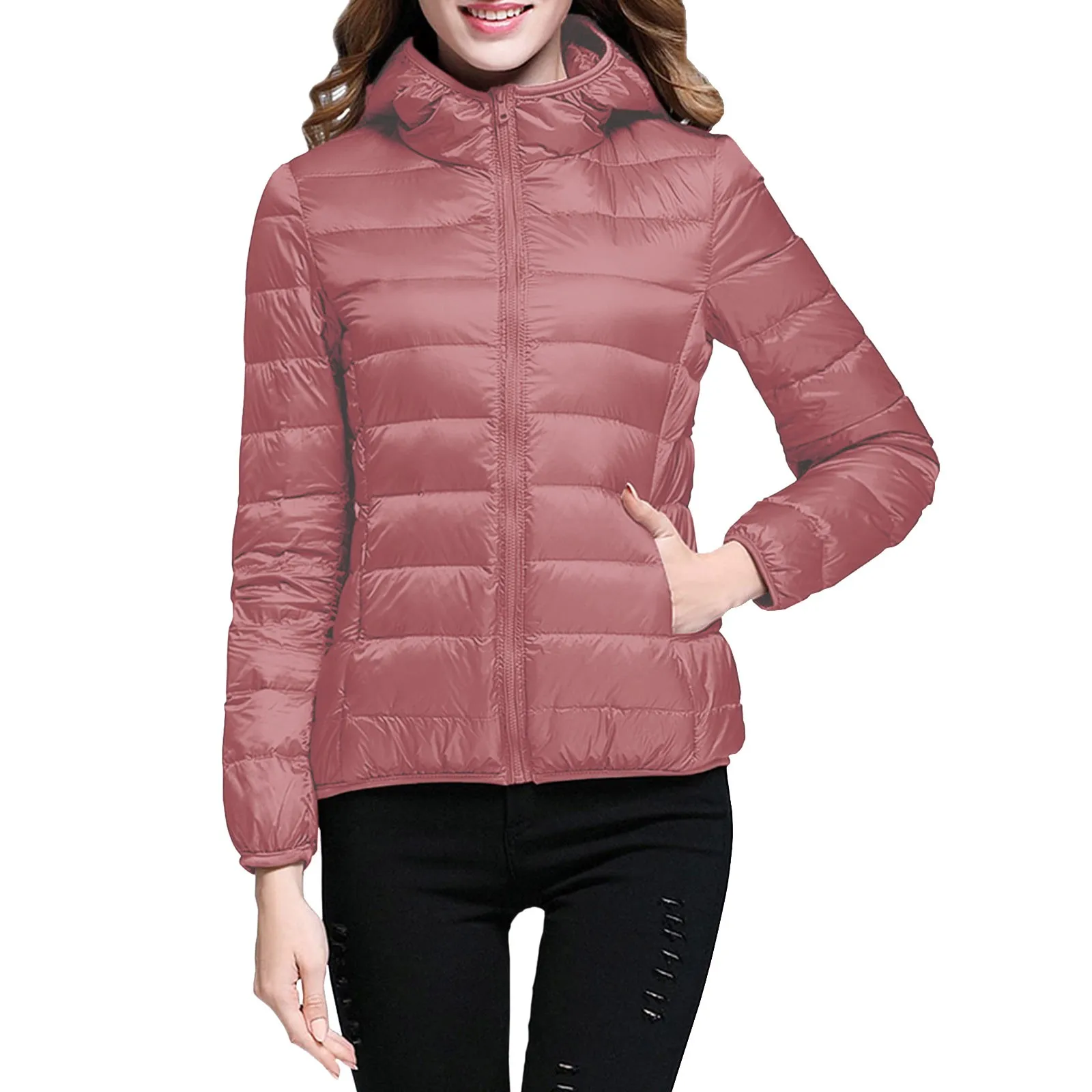 Women White Duck Down Jackets 2024 New Portable Hooded Down Coat Ultralight Winter Coat for Women Warm Windproof Down Parkas