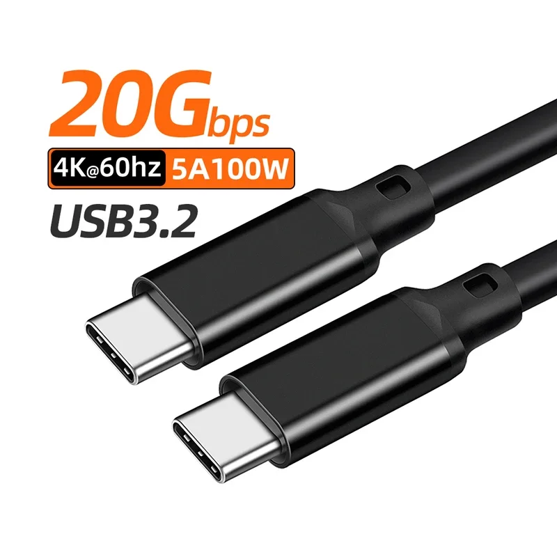 USB3.2 Gen2 Usb3 2 Gen2x2 Cable PD 100W Type USB C To USB C Cable 3m 2m 1m 15cm Short 5m 5Gbps Data Cable 20Gbps Tranfer 4K 60Hz