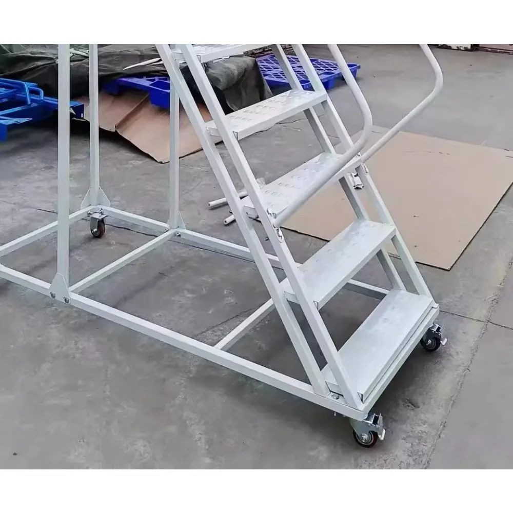 Échelle mobile avec roulettes, échelle d'entrepôt robuste, adaptée à la cueillette d'étagères, supermarchés, arrière-cours et usage domestique
