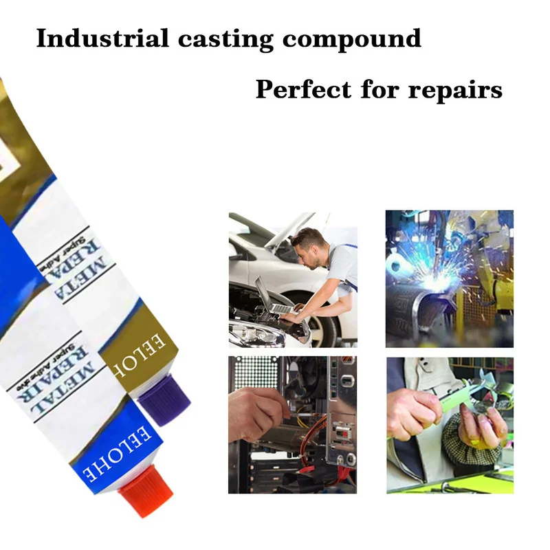 20g/50g/80g/100g de secagem rápida cola de aço do agente de reparo do metal do ferro fundido cola 1pc cola de pasta de reparo industrial