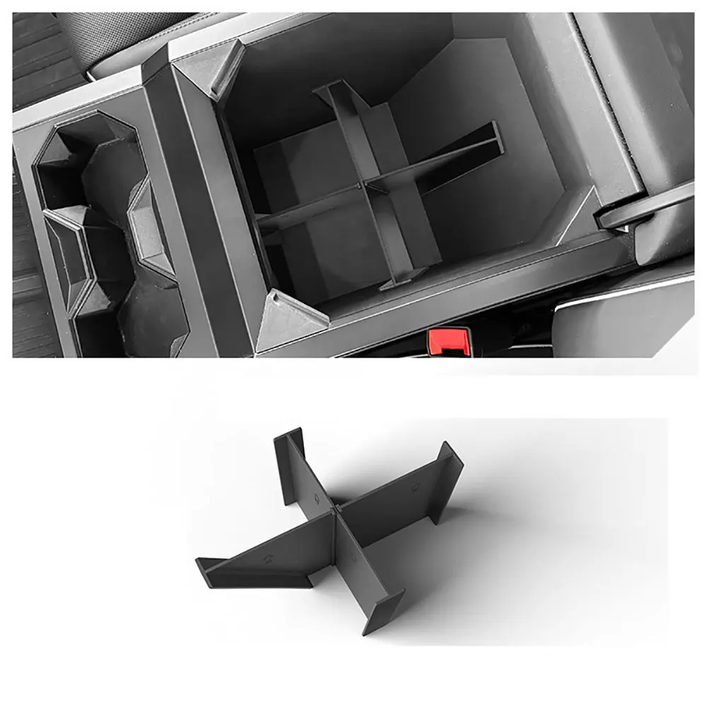 

for Tesla Cybertruck 2024 2025 Center Console Armrest Box ABS Divider Organizer 2PCS