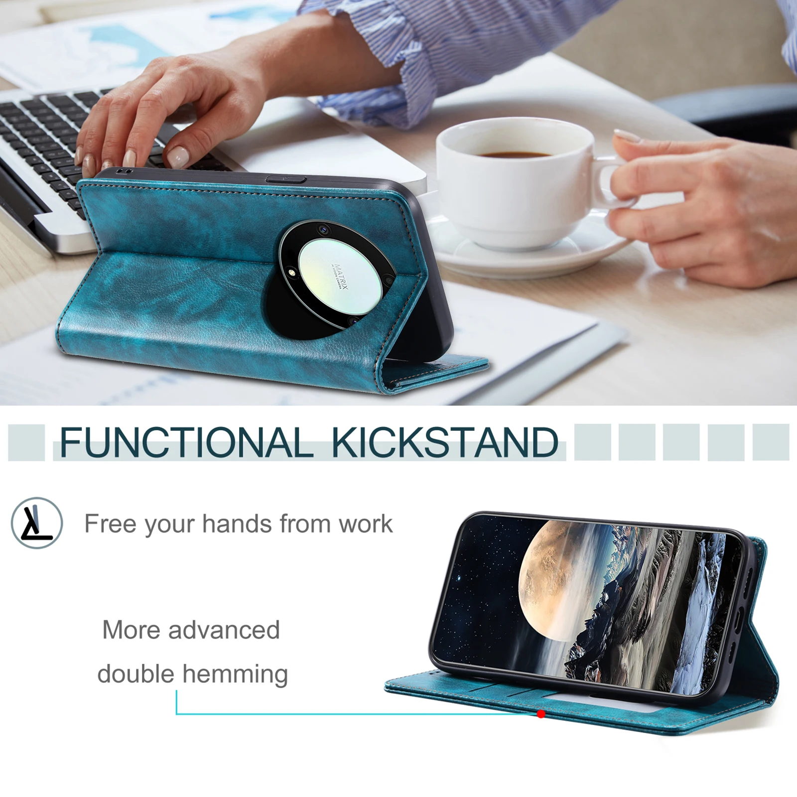 For Honor X9b 5G Phone Case Lychee Silicone Protective Case Flip Leather Case