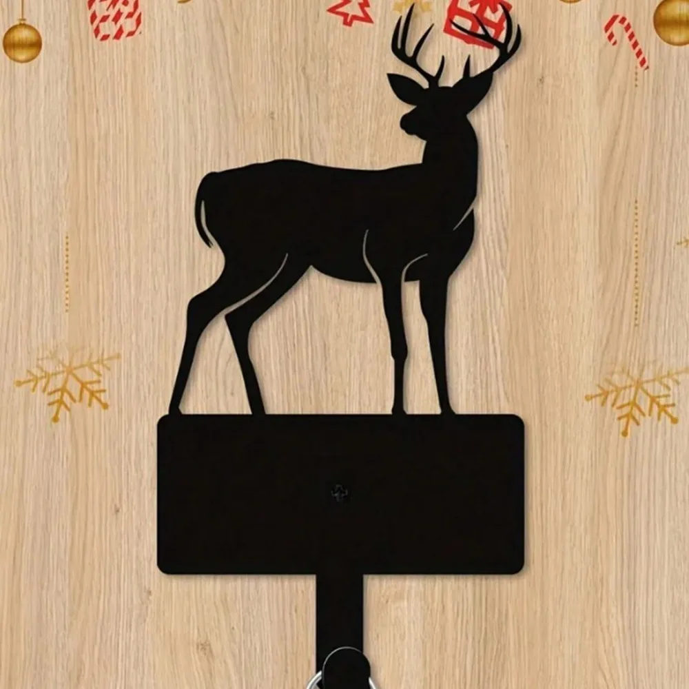 1 قطعة خطاف معدني صغير على شكل غزال صغير مقاوم للماء ومقاوم للصدأ خطاف قوي غير يتلاشى لمفاتيح الأكواب والمظلات وسهل التركيب والقرن