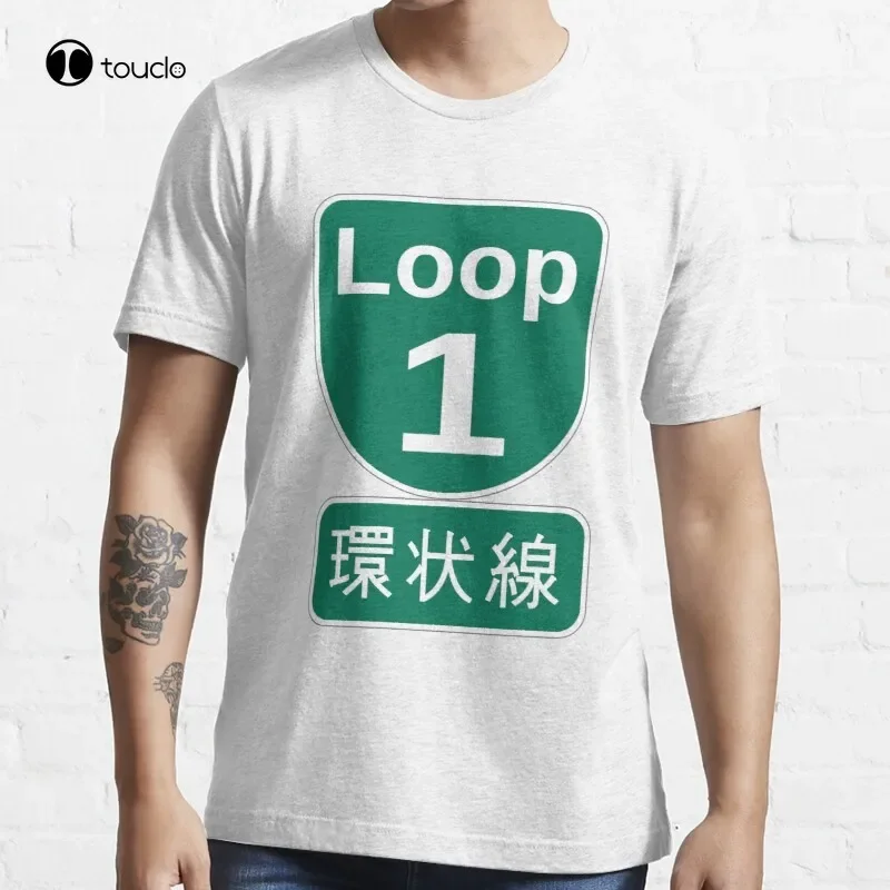 Osaka'S Loop Road Sign Jdm Japan Car Kanjo Kanjozoku Road Sign T-Shirt Cotton Tee Shirt