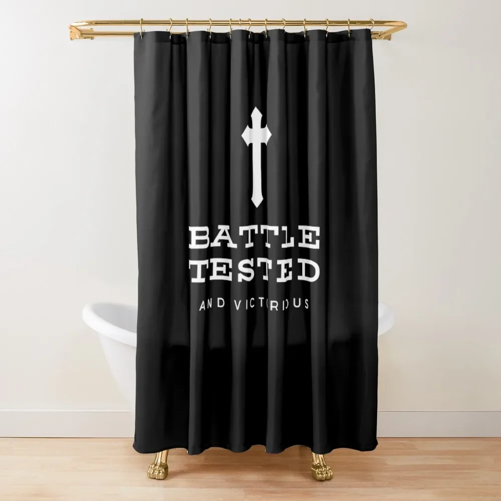 Cross: Battle-Tested and Victorious Shower Curtain Anime Shower For Bathroom For Bathrooms Curtain