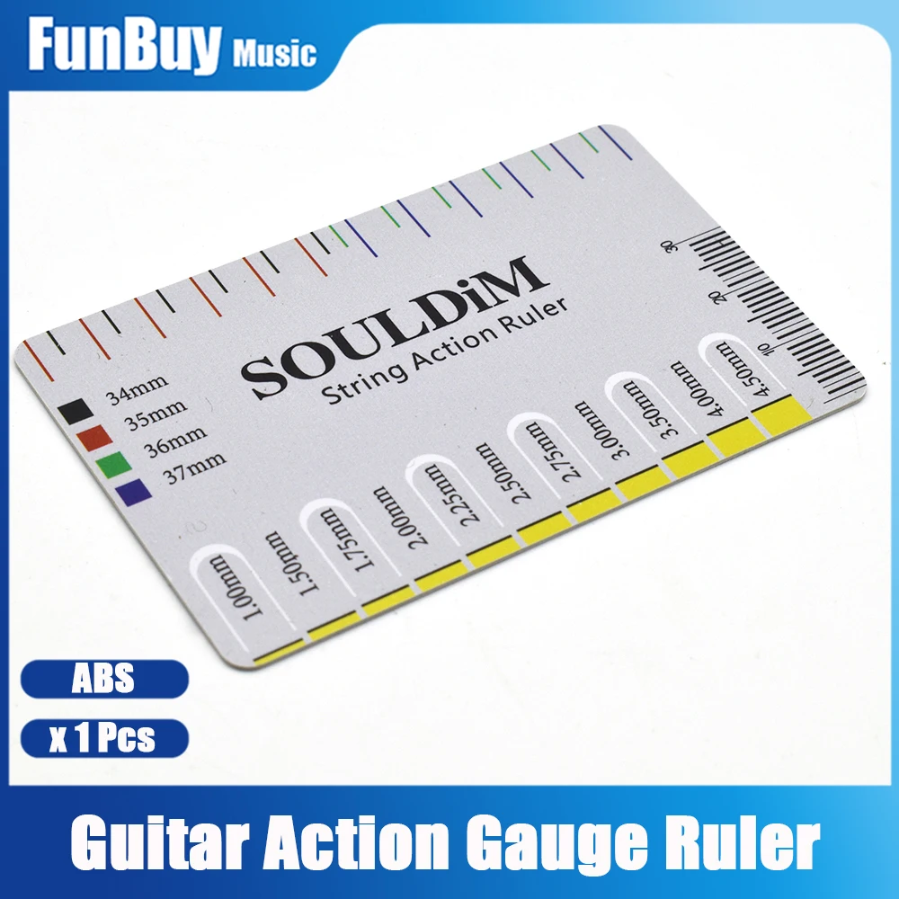 ABS Guitar String Action Gauge Ruler String Pitch Ruler Card Luthier Tool for String Instruments