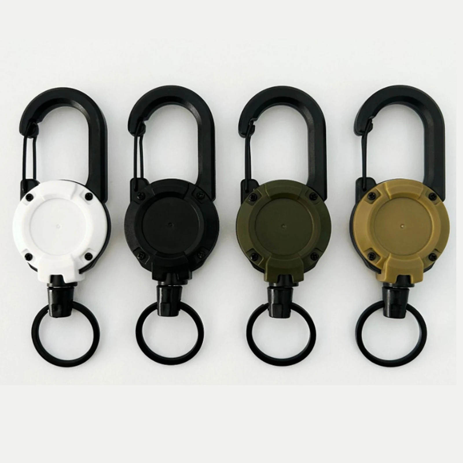 Heavy Duty Retractable Badge Reel Anti-theft Metal Easy-to-pull Buckle Rope Elastic Keychain Sporty Retractable Key Ring Tools