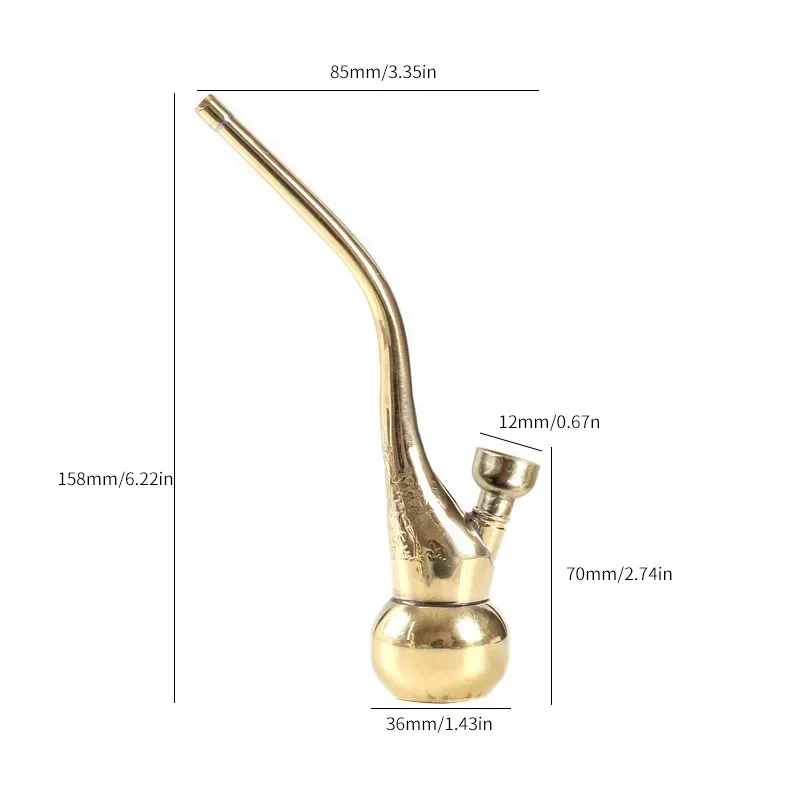 1Pcs Held 2-purpose Mini Hookah Brass Portable Tobacco Shisha Water Pipes for Smoking Cigarette Accessories