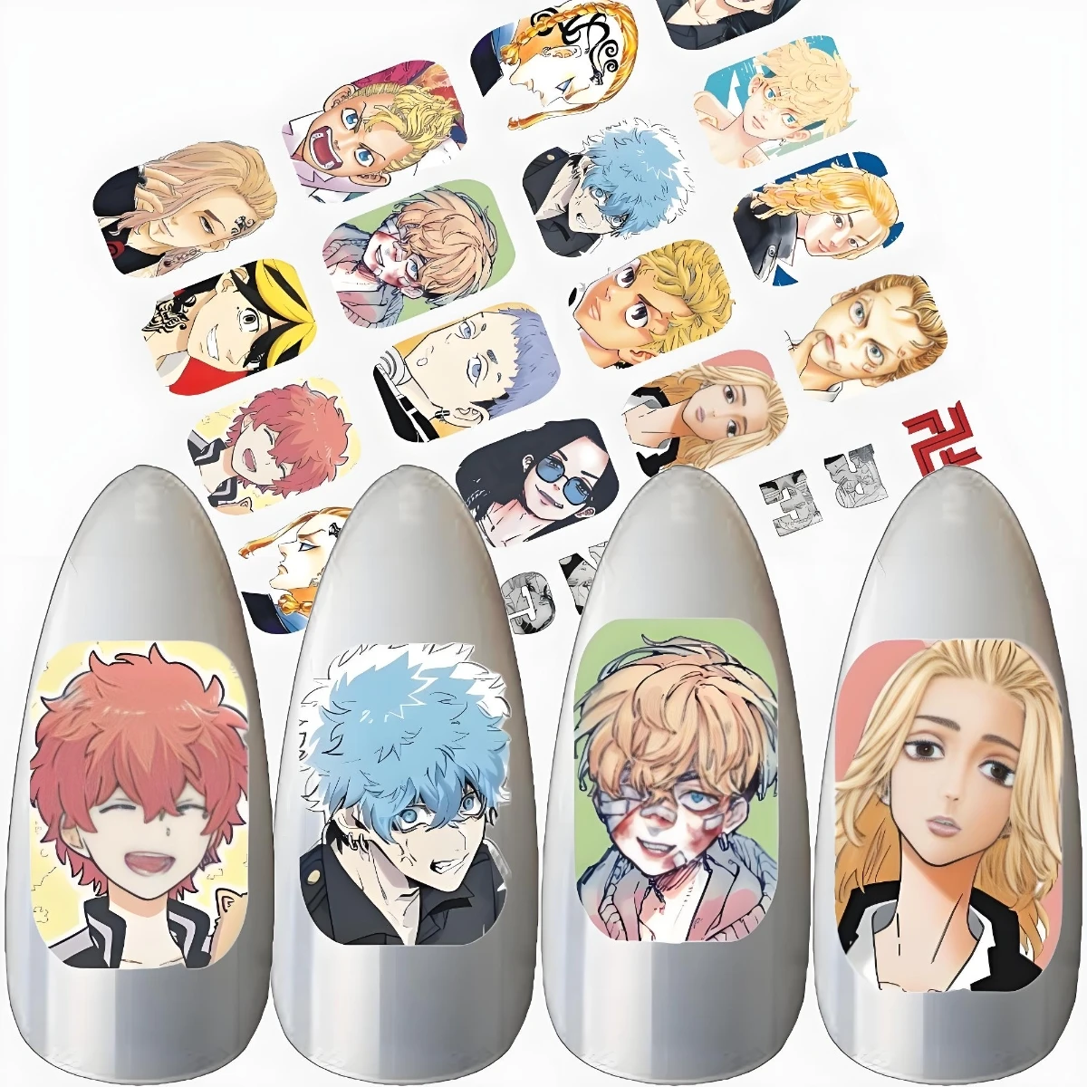 

TSC-130 Tokyo Revengers,リベンジャーズ,Takemitchy,ハナガキ・タケミチ style Nail Art Sticker for DIY Nail Fashion