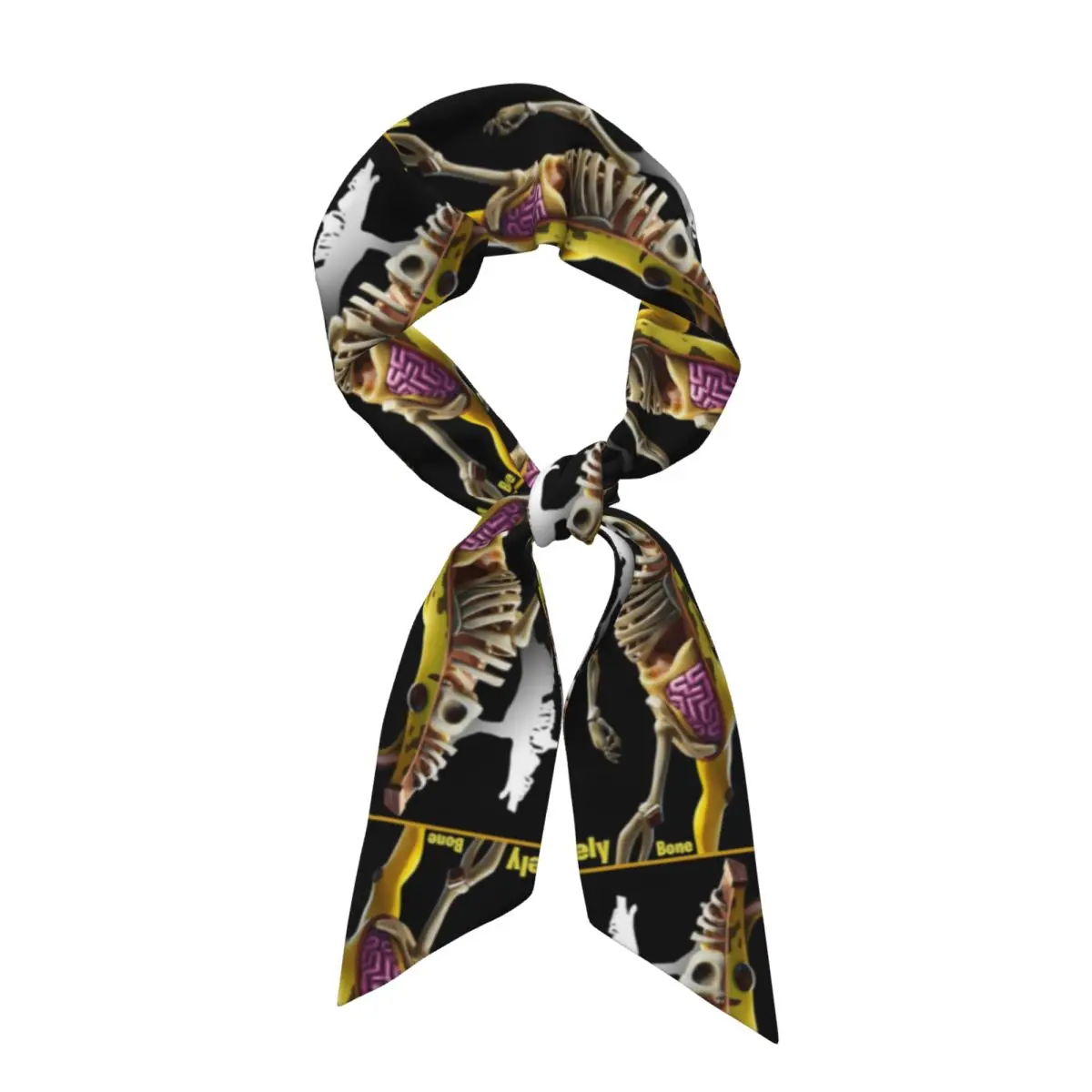 Peely Bone Women Long Narrow Scarf Silky Skinny Scarf Multi-use Neck Head Wrap for Office Daily Party