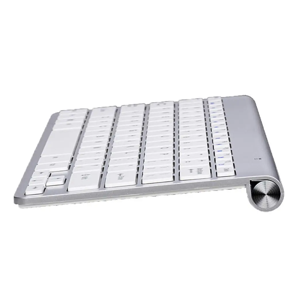 Wireless Keyboard with Touchpad Round Flat Keys USB Receiver Plug and Play 10 Meter Range for Gaming