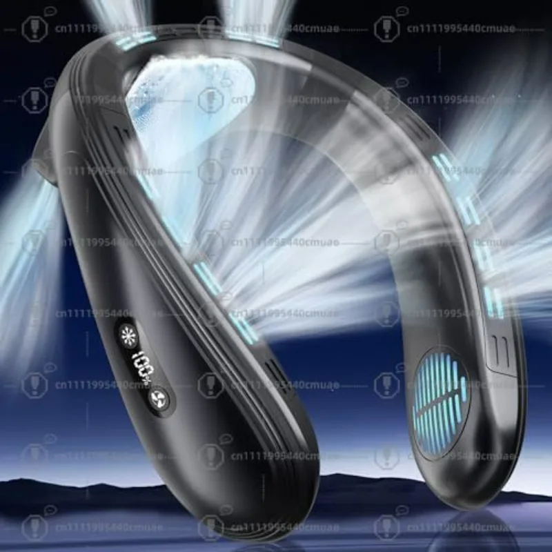 Neck Air Conditioner Portable Neck Fan Rechargeable Semiconductor Cooling Bladeless Fan Wearable
