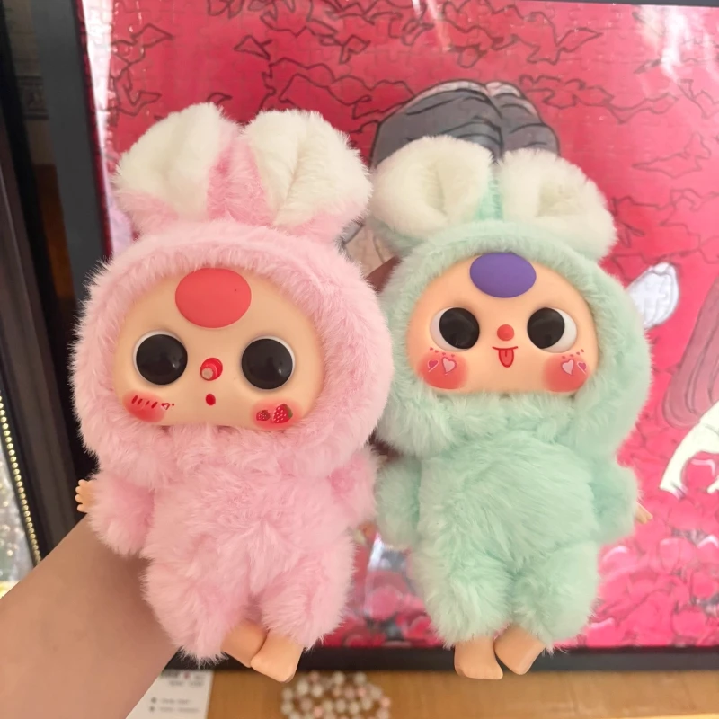 Nowa pluszowa zabawka dla niemowląt w wieku 3 lat w kształcie króliczka z winylową powierzchnią, zawieszka z kreskówki, urocza lalka, wykwintna zawieszka do kluczy z serii Healing.