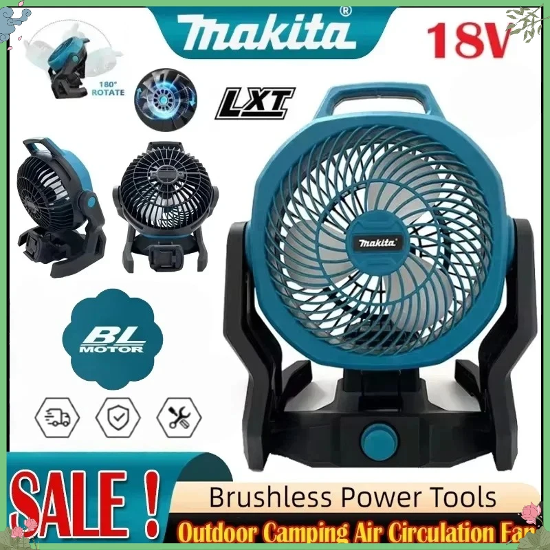 

Аккумуляторный электрический вентилятор Makita для кемпинга, беспроводной вентилятор-циркулятор воздуха 270 ° Вентилятор для палатки с функцией вращения головки