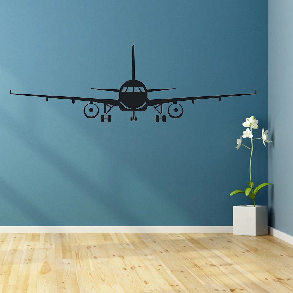 

Airplane Wall Sticker Black Large Self-Adhesive Waterproof for Home Bedroom Living Room Bathroom Decor Removable Wall Decals