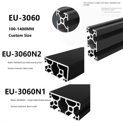 3060 3060N1 3060N2 Black Aluminum Profile Extrusion 100-1000mm European Standard Anodized Linear Rail for CNC 3D Printer Parts