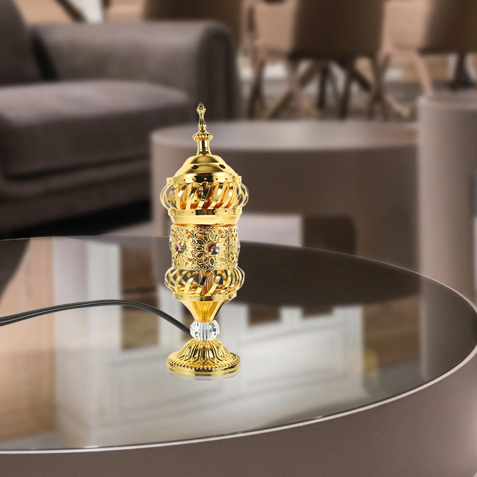 

Electric Incense Burner Metal Retro Desktop Plug-in Censer Household Aroma Burner Table Centerpiece Home Decoration