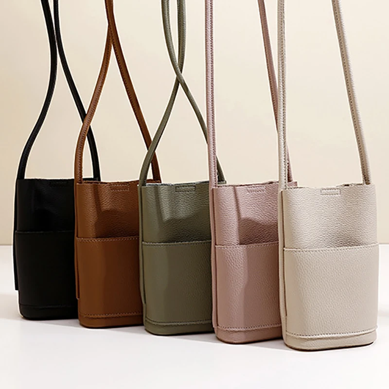 

Solid Colour Soft PU Leather Mobile Phone Bag Versatile Mini Crossbody Shopping Bag Fashion Women's Cosmetics Bag