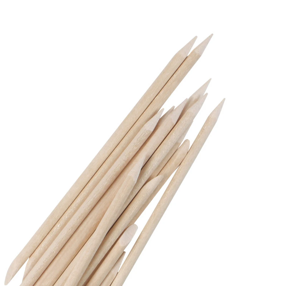 

100 pcs Nail Polishers Dead Skin Cleaning Stick Cuticle Remover Orange Wood Manicure Tools Lightweight Safe Non