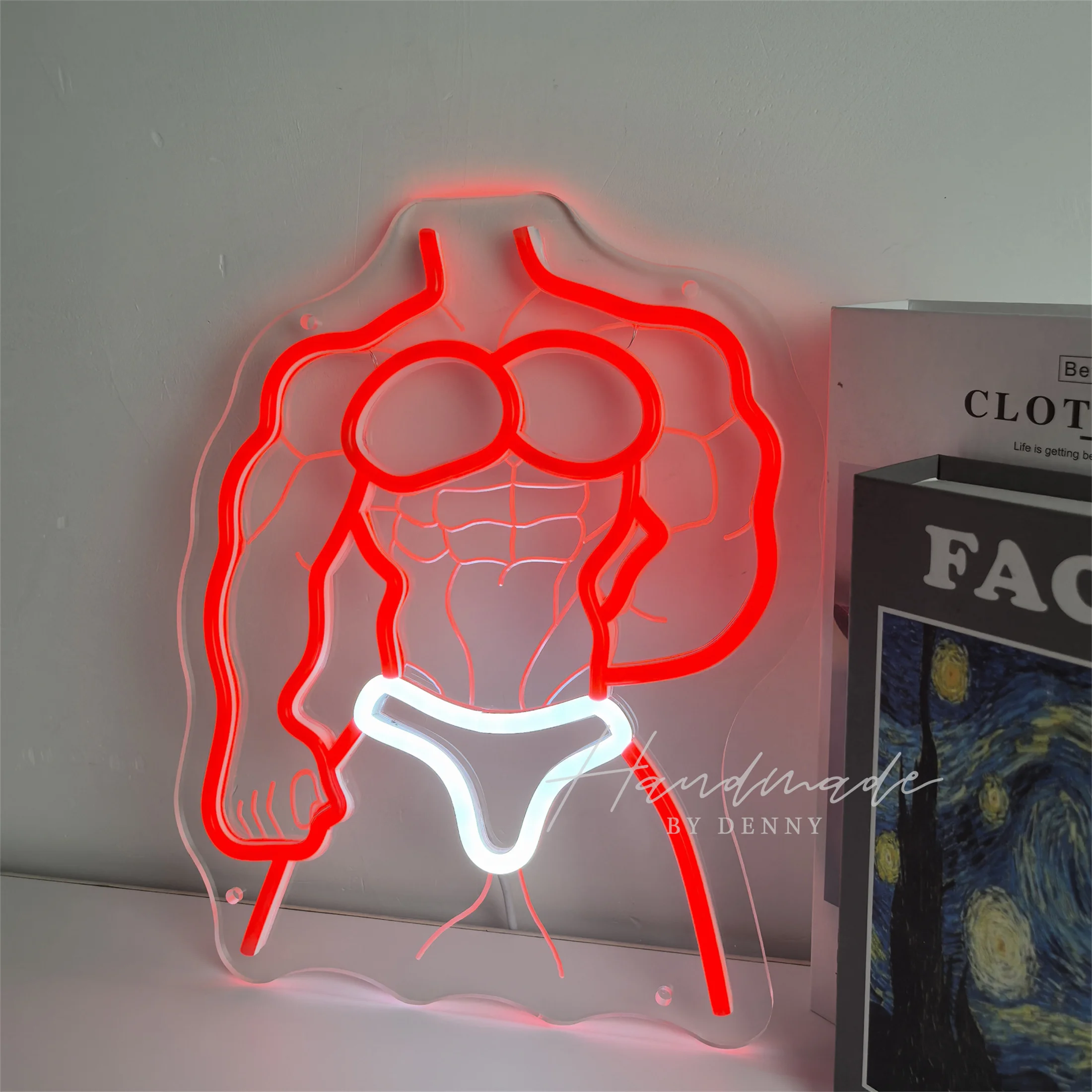 

Неоновая вывеска «Мускулистый мужчина» для домашнего спортзала, бара, декора, фитнеса, бодибилдинга, светодиодное настенное искусство, мотивационный подарок