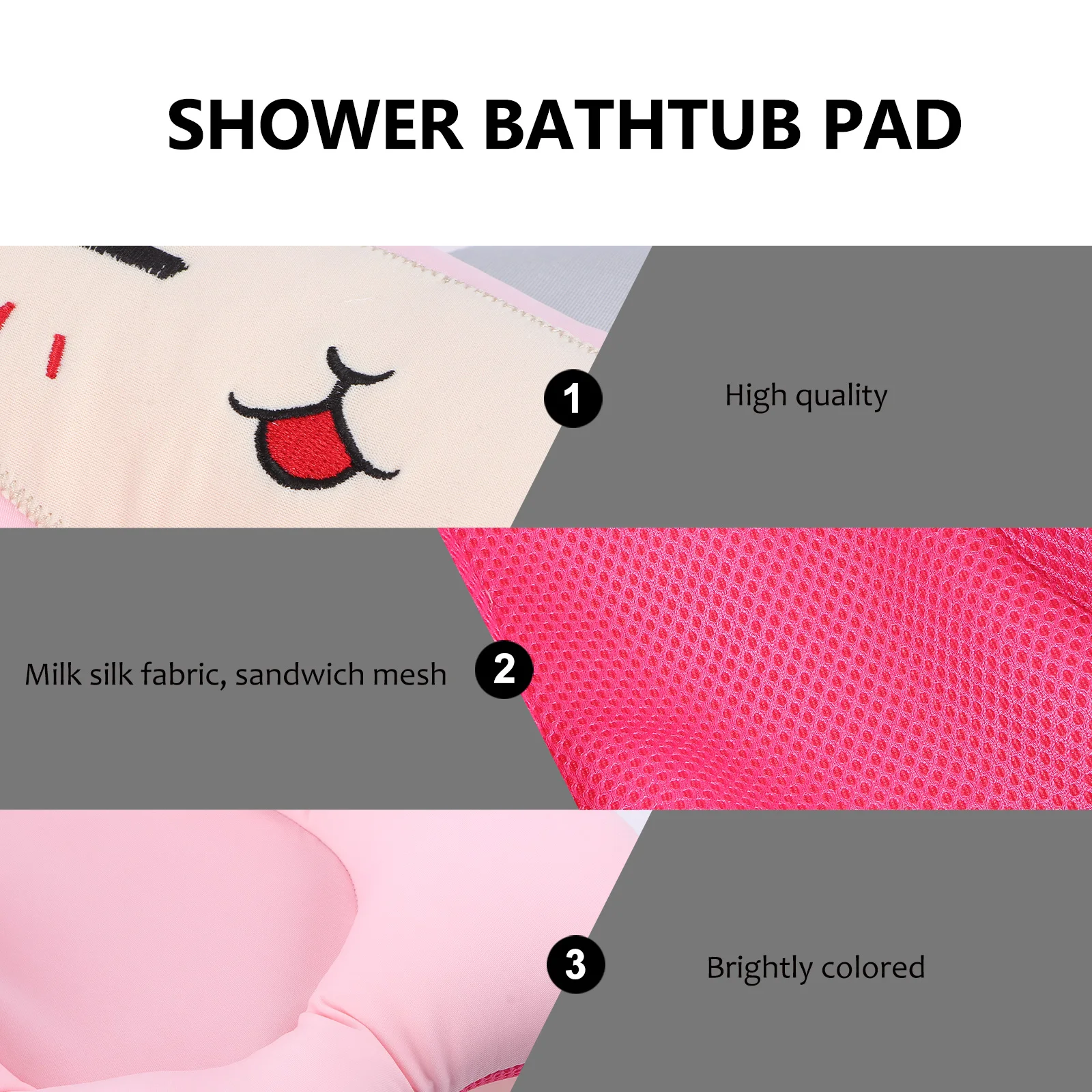 

1pc Newborn Bath Mat Cushion Bathtub Pad for Infant Bathing Shower Bathtubs Sink Support Pink Nonslip Saving