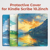 Funda Twosheep para Kindle Scribe 2024 y 2022, carcasa dura con tapa magnética, encendido automático con portalápices, pintura al óleo de 10,2 pulgadas