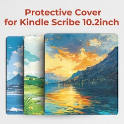 Twosheep Case for Kindle Scribe 2024 and 2022 Hard Shell Magnetic Flip Auto Sleep Wake with Pen Holder 10.2-inch oil painting