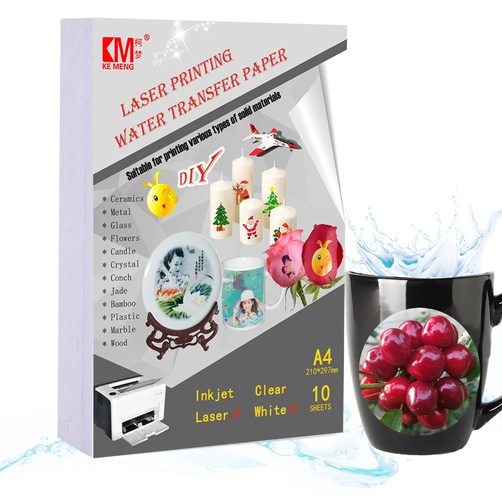 10 Sheets Printable Vinyl Sticker Paper A4 Glossy self-adhesive Copy Paper Laser Printer Paper for Laser printer DIY Crafts