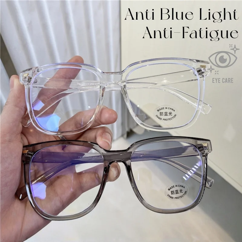 Modische Anti-Blaulicht-Brille für Damen und Herren, Retro-Quadrat-Brille mit klaren Gläsern, elegante, einfache, austauschbare Gläser