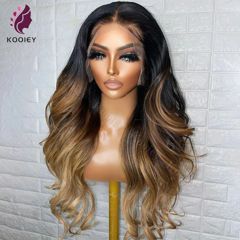 360 Lace Ombre Highlight Blonde Wig Human Hair Wigs For Women Brazilian Body Wave 13X4 Blonde Lace Frontal Wig On Sale Clearance