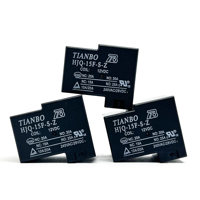 TIANBO Relays HJQ-15F-S -H -Z 05V/12V/24VDC 20A 5/6Pin a group of normally open 5-pin 30A240VAC Skywave relay automotive