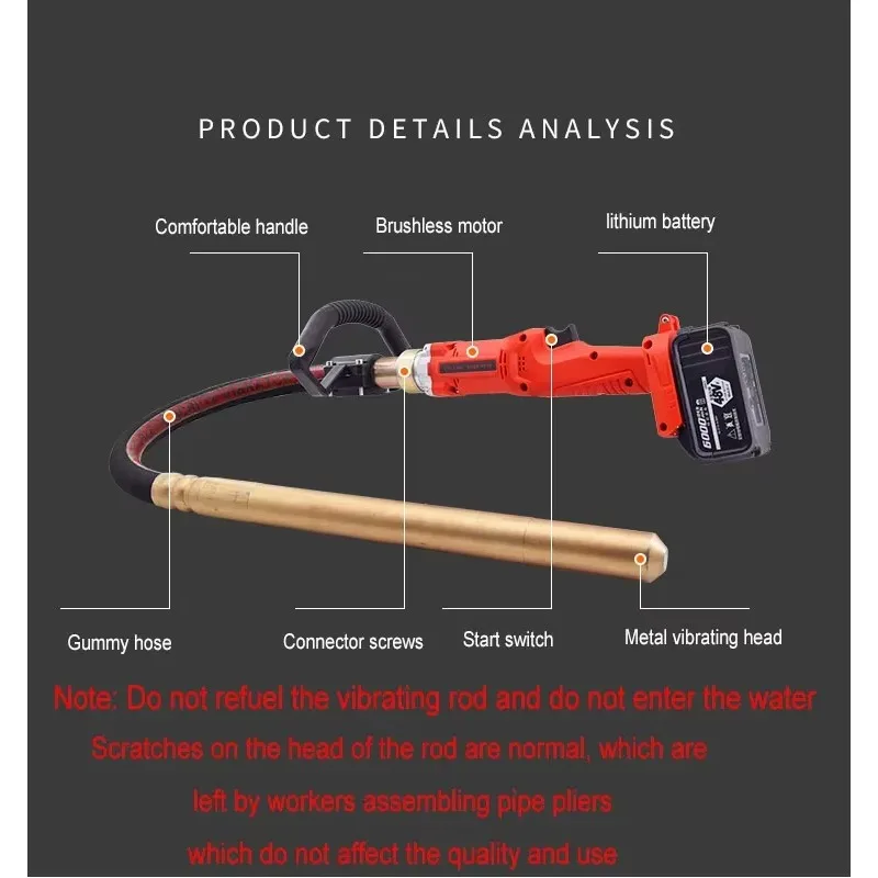 Small Portable Cement Vibrator with Vibrating Rod