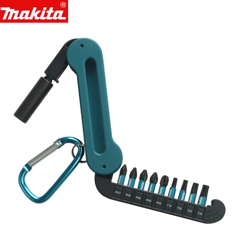 Makita E-15849 10Pcs Screwdriver Bit Set Magnetic Sleeve PH1 PH2 PH3 T15 T20 T25 T30 Hexagonal Cross Screwdriver Bit Accessories