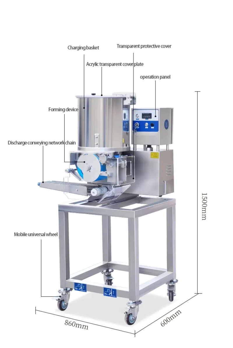 Customize Automatic Hamburger Patty and Chicken Nugget Forming Machine 304 Stainless Steel for Meat Processing Industry